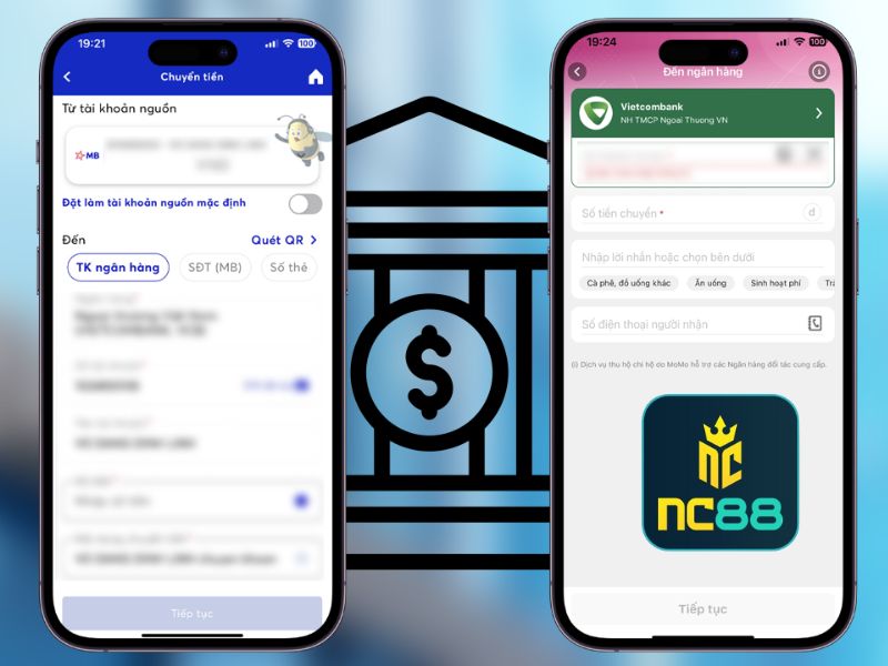 Nạp tiền từ ngân hàng là lựa chọn phổ biến tại NC88