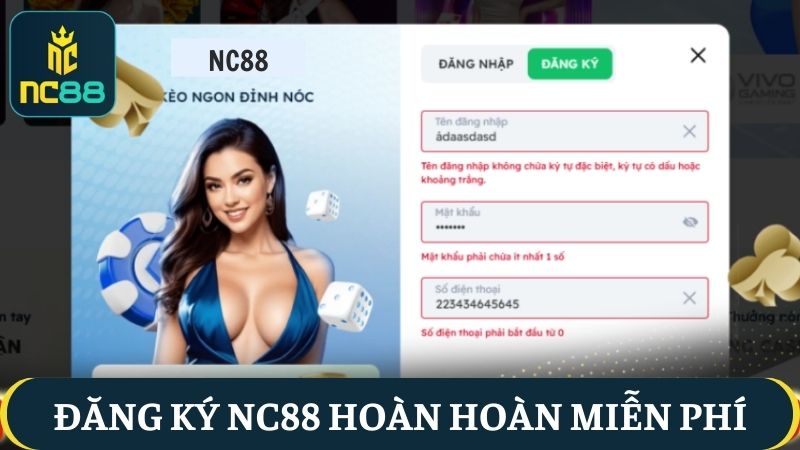 đăng ký NC88 không tốn phí